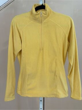 OBERMEYER Women's Yellow Half-Zip Fleece Pullover Sweater M